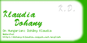 klaudia dohany business card